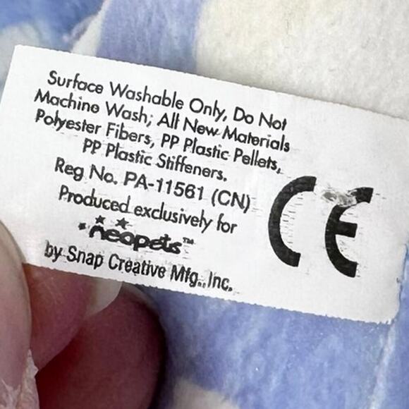 2007 Neopets Cloud Shoyru Plush 7" Blue White Winged Dragon Stuffed Animal Toy - Picture 10 of 10